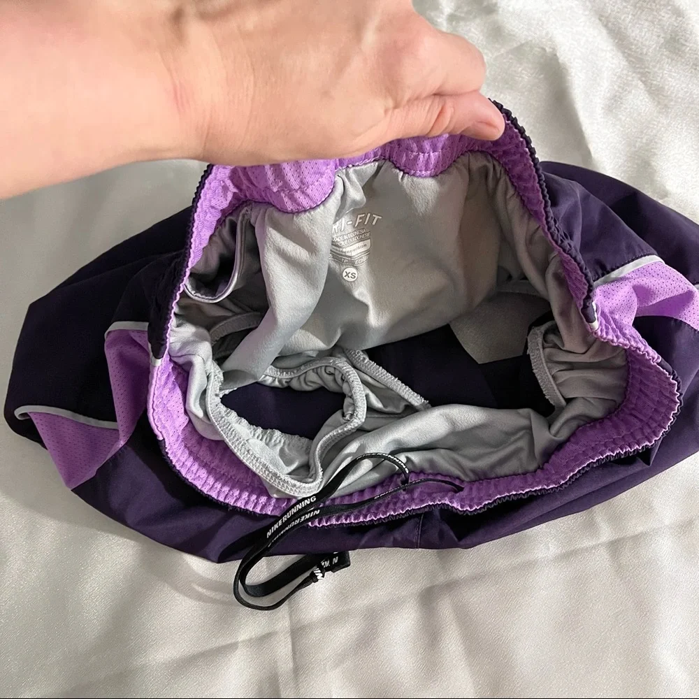 Nike dri-fit gym exercise running purple short shorts size XS